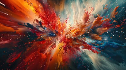 Fototapeta premium A vibrant explosion of abstract shapes bursting with energy and vitality. 