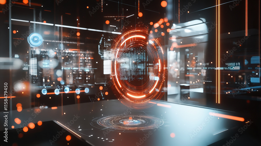 Aufkleber abstract technology ui futuristic concept human hud interface hologram elements of digital data char
