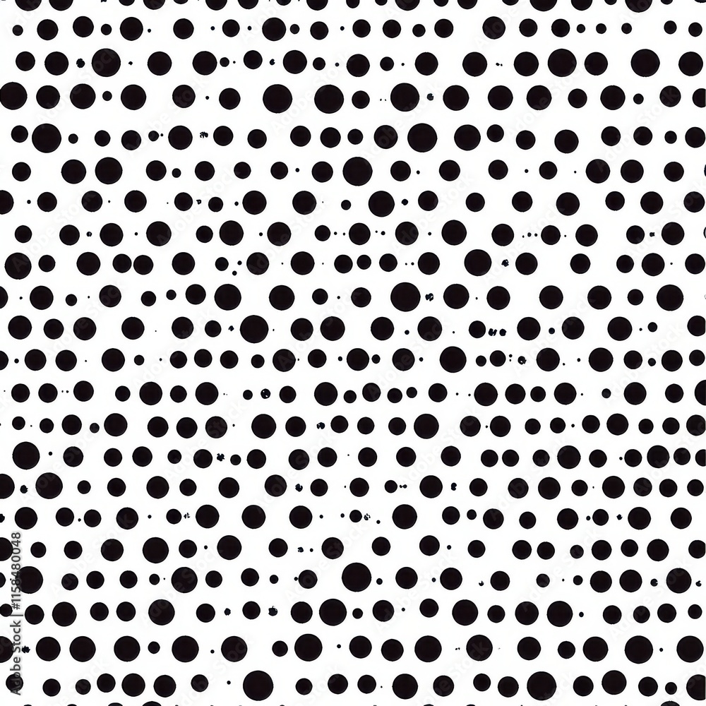 Poster a striking black and white pattern featuring varying sizes of circles, creating a dynamic visual eff