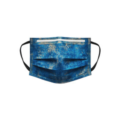 Used Disposable Face Mask - Blue with Stains and Marks