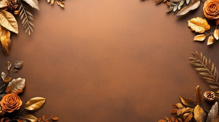 Wood-Style Golden Roses and Leaves: Luxurious Design