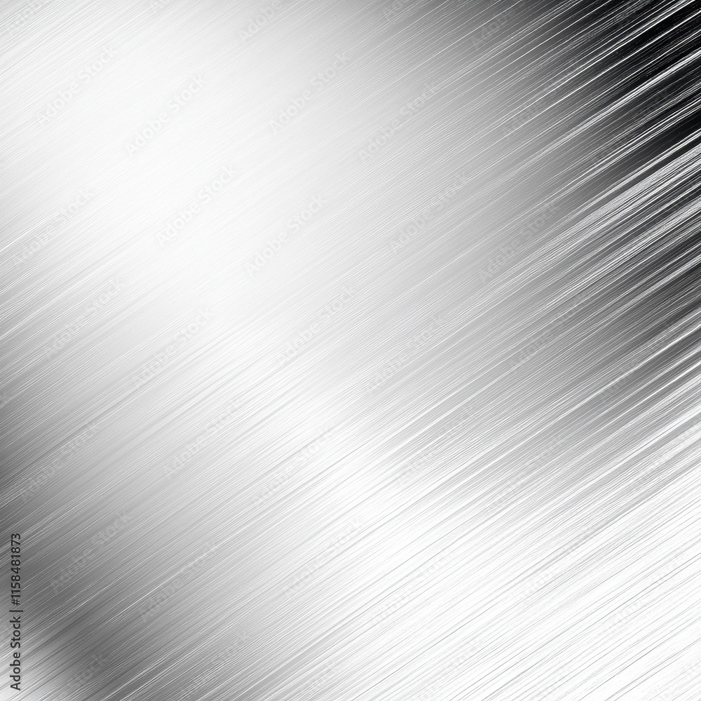 Poster abstract metallic texture with dynamic brushed lines and a sleek silver gradient.