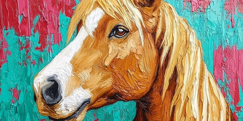  Artistic Horse Portrait on Colorful Background