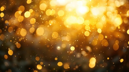 Warm yellow out of focus sparkle with glimmer on festive background