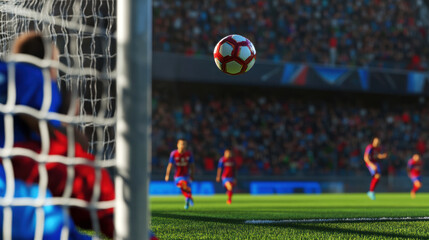 Exciting soccer match highlights stadium sports photography grass field action shot