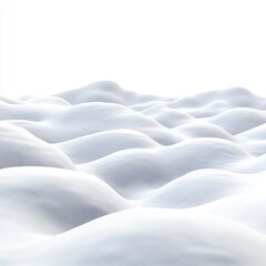 A serene and minimalist winter landscape showcasing gentle, undulating snow mounds.