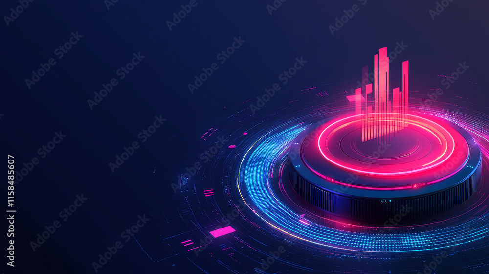 Poster abstract technology ui futuristic concept hud interface hologram elements of digital data chart, com