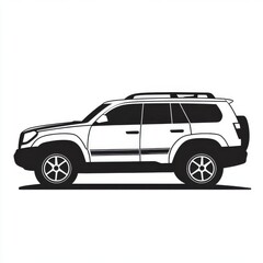Fototapeta premium Sleek side view of a modern SUV, showcasing its stylish design and practicality.