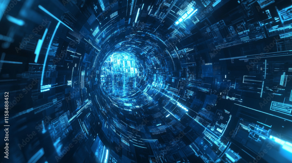 Poster modern abstract network science connection technology internet and graphic design. on hi tech future