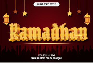Ramadan editable text effect 3d emboss luxury