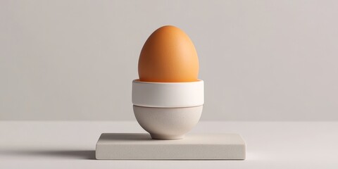 Bouncing egg and egg cup display on a clean white background, showcasing a unique design featuring an egg and egg cup that adds a playful touch to any setting.