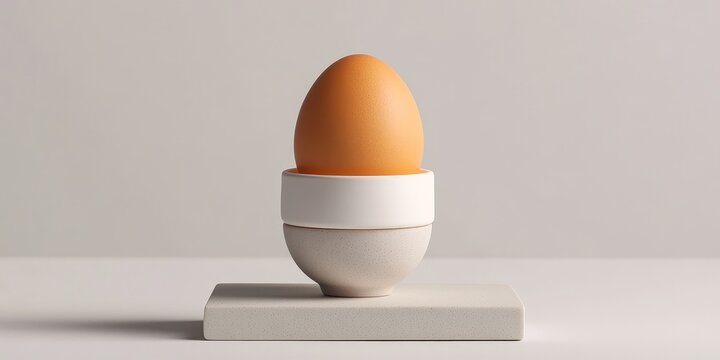 Bouncing egg and egg cup display on a clean white background, showcasing a unique design featuring an egg and egg cup that adds a playful touch to any setting.