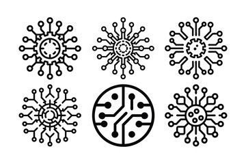 Electronic Circuits Logo and Vector Icon, Modern Tech Branding Designs.