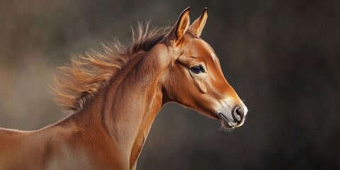 Obraz premium Portrait of young foals showcasing their beauty and grace A stunning show jumping foal caught in a moment of elegance, celebrating the spirit of foals in equestrian sports.