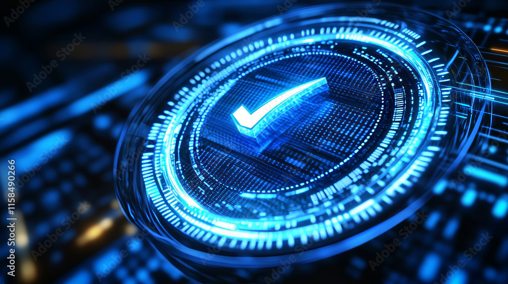 Poster abstract circle digital hud interface computing computer or internet network percentage loading on b