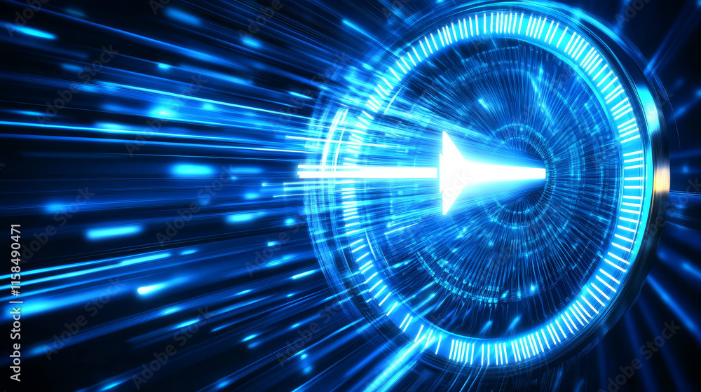 Poster abstract circle digital hud interface computing computer or internet network percentage loading on b