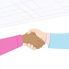 A diverse handshake between a Black man and a Caucasian man, symbolizing partnership and collaboration.