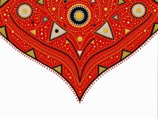 Rustic red bandana with intricate patterns, evoking a sense of classic Americana and adventure. Great for western-themed designs, apparel, or retro projects.