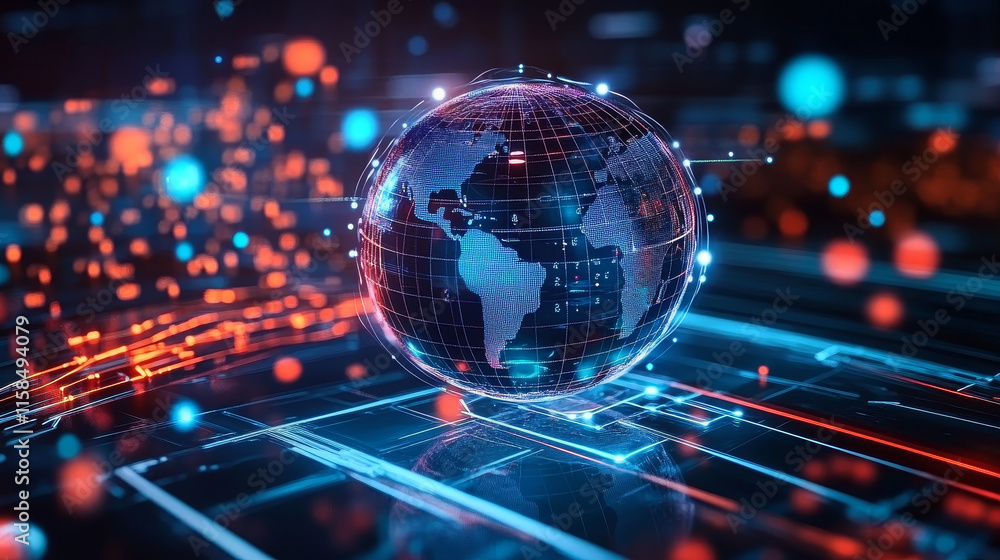 Poster abstract technology ui futuristic concept hud interface hologram elements of digital data chart, com