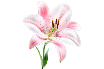 Lily delicate idea. A beautiful pink lily flower showcasing delicate petals and vibrant colors.