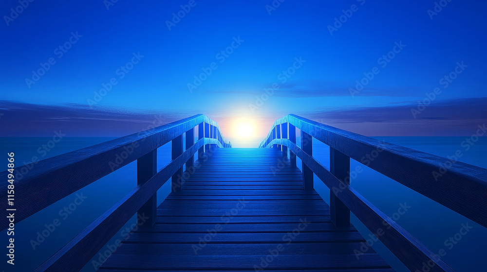 Wall mural abstract technology concept binary bridge to the future hi tech light blue background, roads of the 