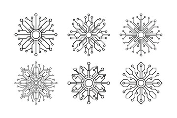 Obraz premium Electronic circuits mandala vector art illustrations.