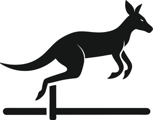 running Kangaroo silhouette vector illustration art