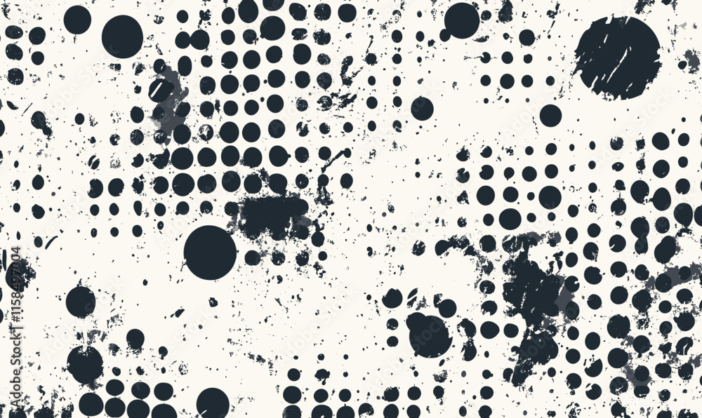 Poster Abstract Distress Grunge Texture Seamless Halftone Pattern for Modern Design Projects