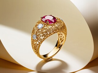 luxury elegant gold ring