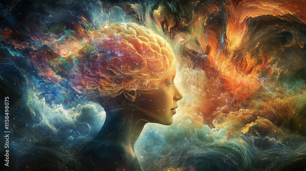 Poster abstract technology ai sci-fi artificial intelligence concept machine deep learning futuristic digit