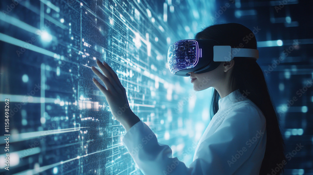 Poster abstract technology ui futuristic concept world digital hud interface hologram elements of digital d