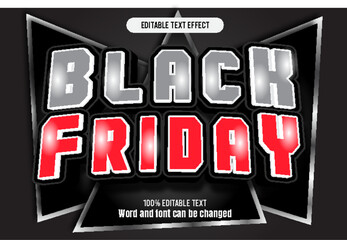 Black friday editable text effect 3d emboss cartoon