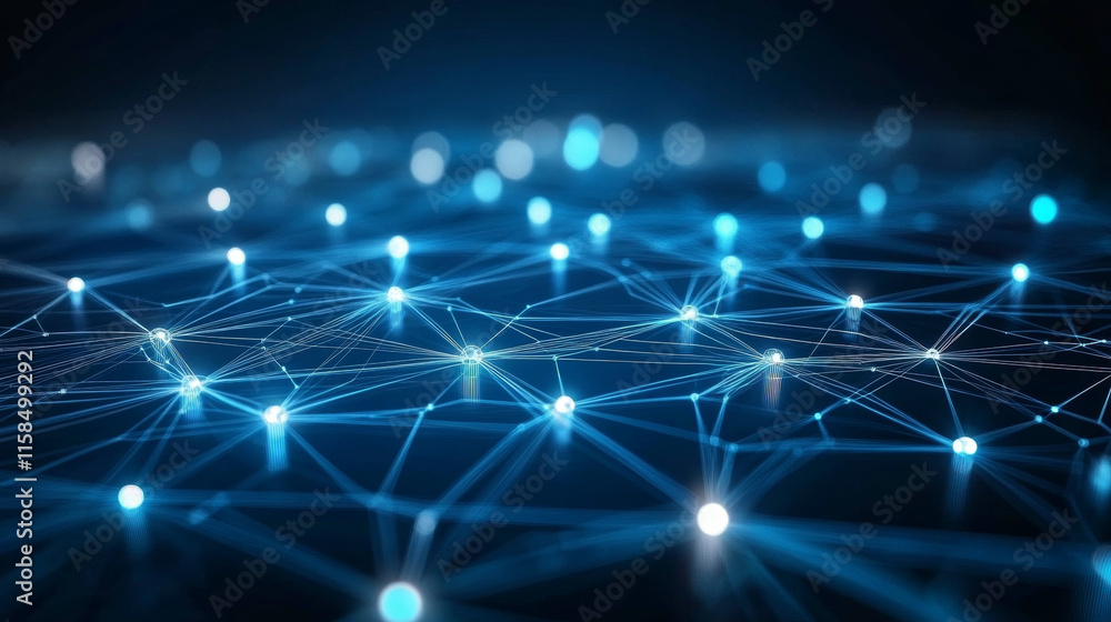 Poster abstract circle digital circuit concept light circle network connection blue digital background futu