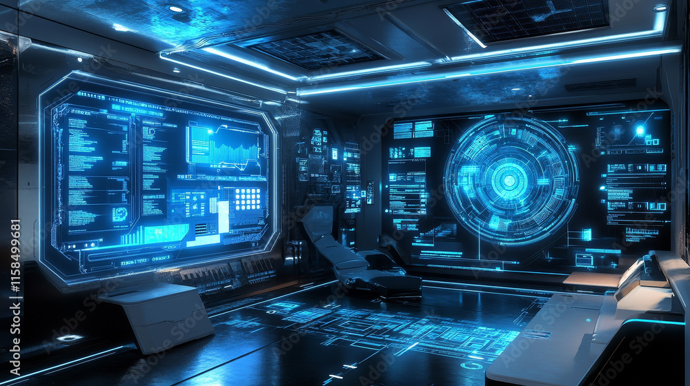 Poster abstract technology ui futuristic concept circuit board high computer digital hud interface hologram