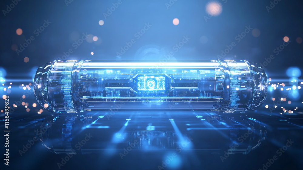 Poster abstract circle digital cyber security hud interface padlock connection and communication futuristic