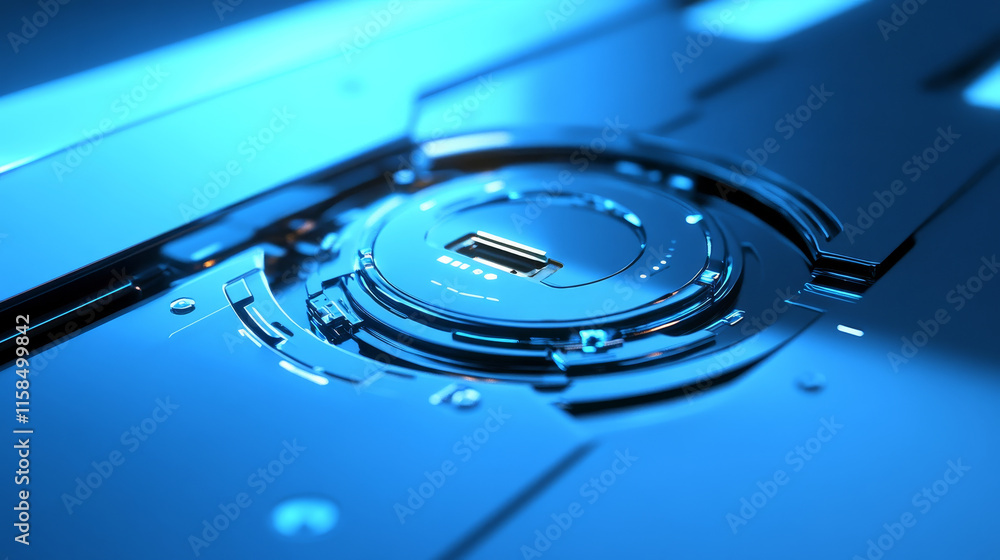 Poster abstract circle digital cyber security hud interface padlock connection and communication futuristic