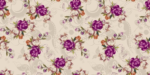 pattern with flowers with background texture.