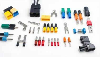 Obraz premium Colorful Electrical Connectors - a Precise and Organized Display