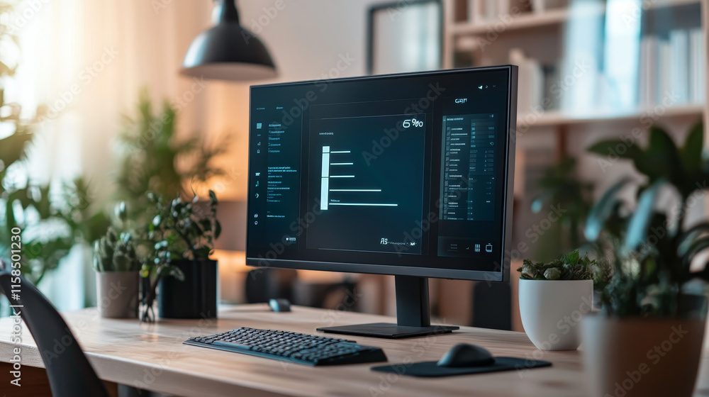 Poster abstract hud interface circuit computer computing percentage concept computer operation program or s