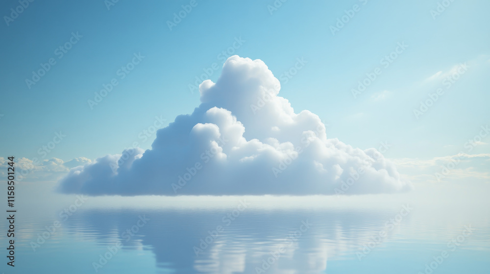 Poster concept cloud computing data storage internet sharing and access on beautiful futuristic blue backgr