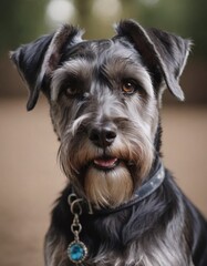 Close-up of a Standard Schnauzer Dog