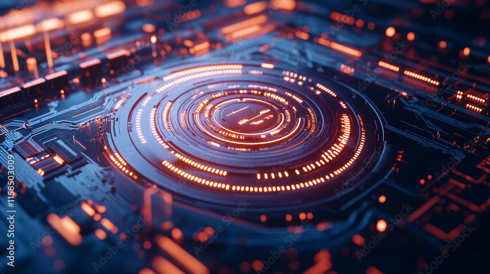 Poster abstract circle circuit board speed futuristic modern on blue background for entering topics and inf