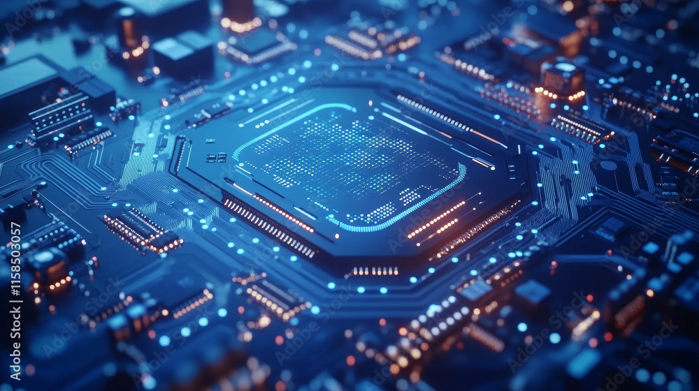Poster abstract circle circuit board speed futuristic modern on blue background for entering topics and inf