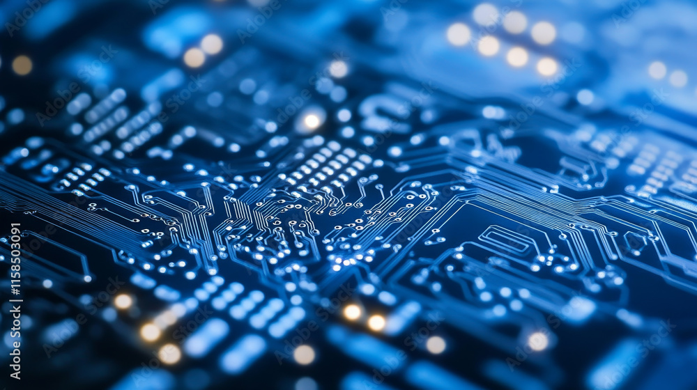 Poster abstract circle circuit board speed futuristic modern on blue background for entering topics and inf