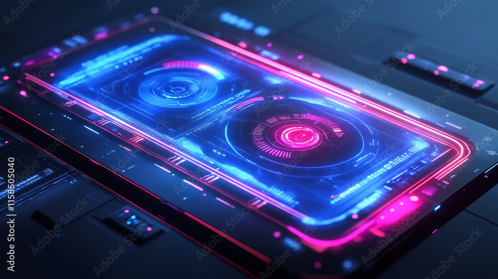 Aufkleber abstract technology ui futuristic concept hud interface hologram elements of digital data chart, com