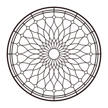 recommend clip art:  Church glass window. Colouring page for adult. 