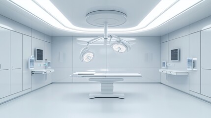 A photostock of a futuristic operating room with advanced technology