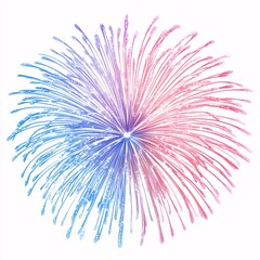 Obraz premium A single firework burst in pastel gradients on a solid white background