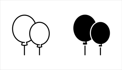 Balloon icon set, Party balloon sign and symbol. vector illustration on white background