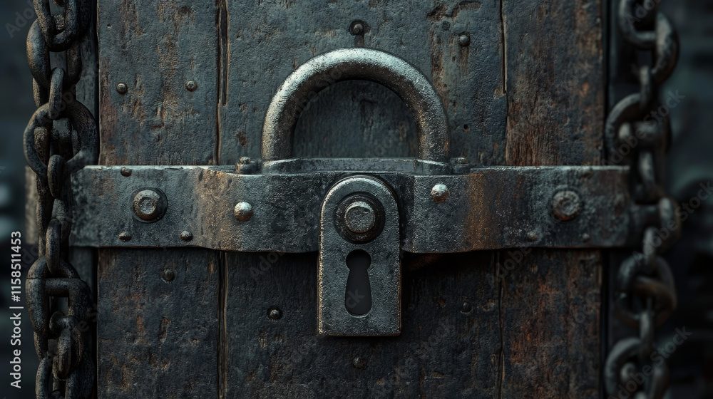 Poster abstract technology concept cyber security with lock circle in digital link hi tech background